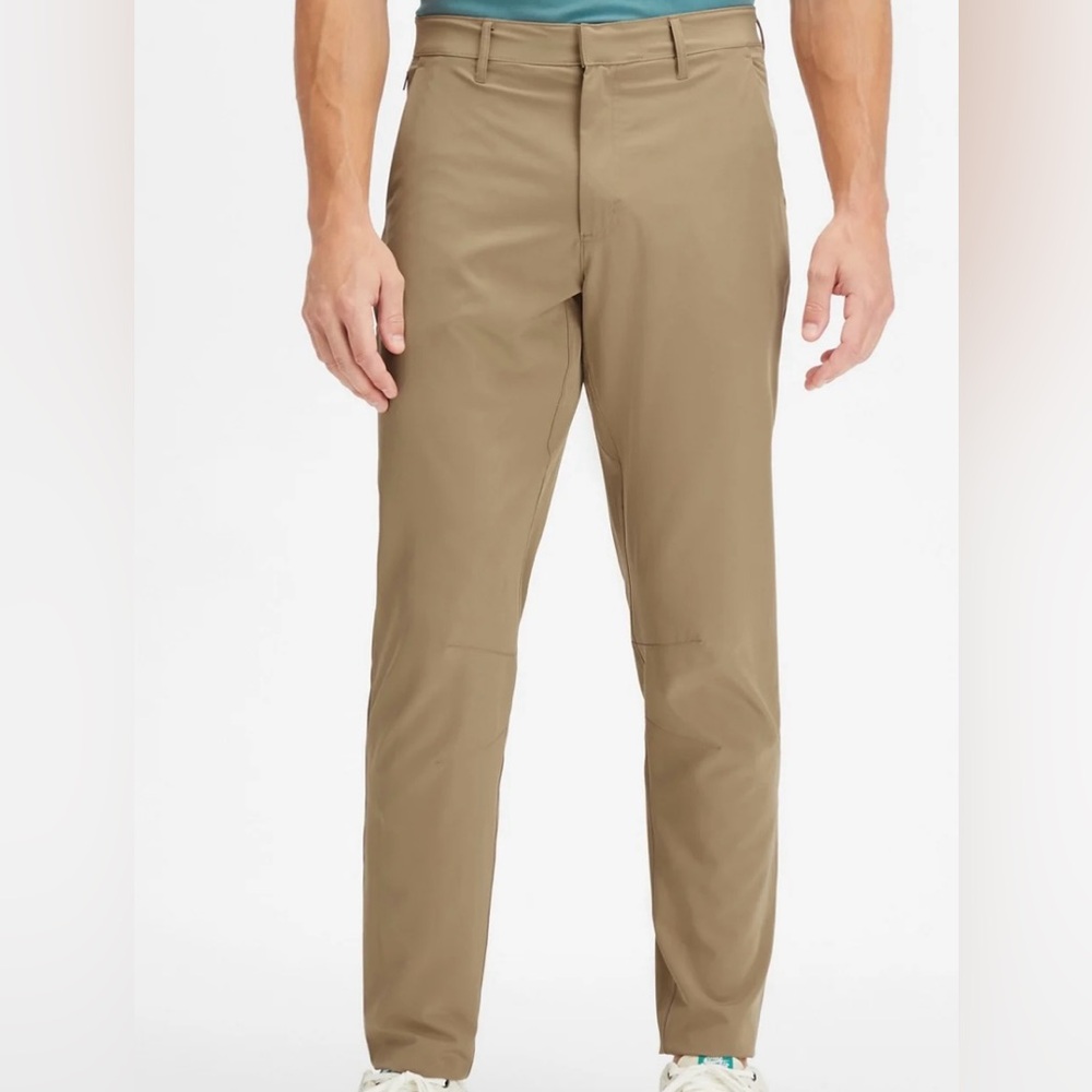Fabletics The Only Pant Men's 36 X 29 Twill Flat‎ Front Beige Trousers PLS READ✅
